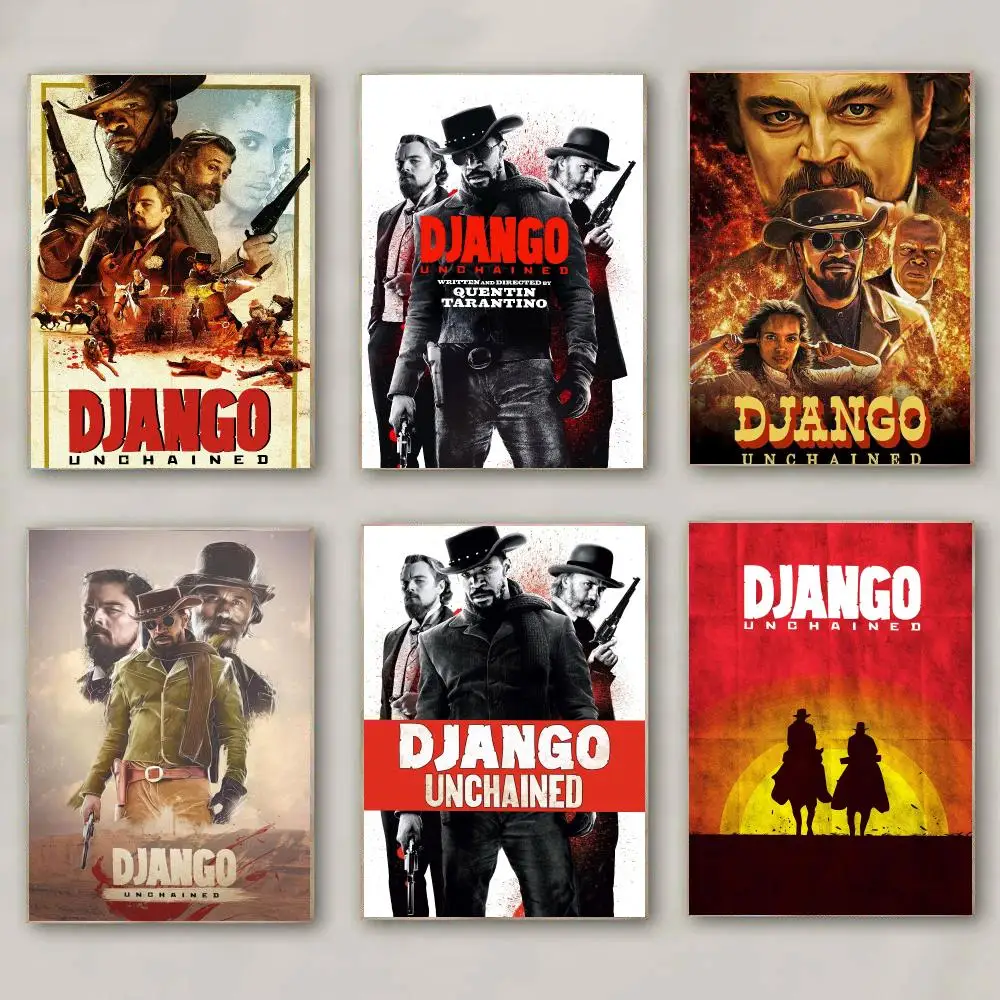 classic movie D-Django Unchained 2012-D Poster Modern Wall Decal for Living Room Cafe Office Bar and Bedroom
