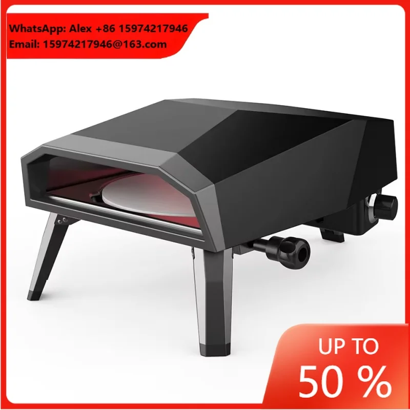 Portable Pizza Baking Equipment Rotary Gas Oven With Rotating Stone For Bakery Food Truck Rotating For Home Kitchen Pizza Maker