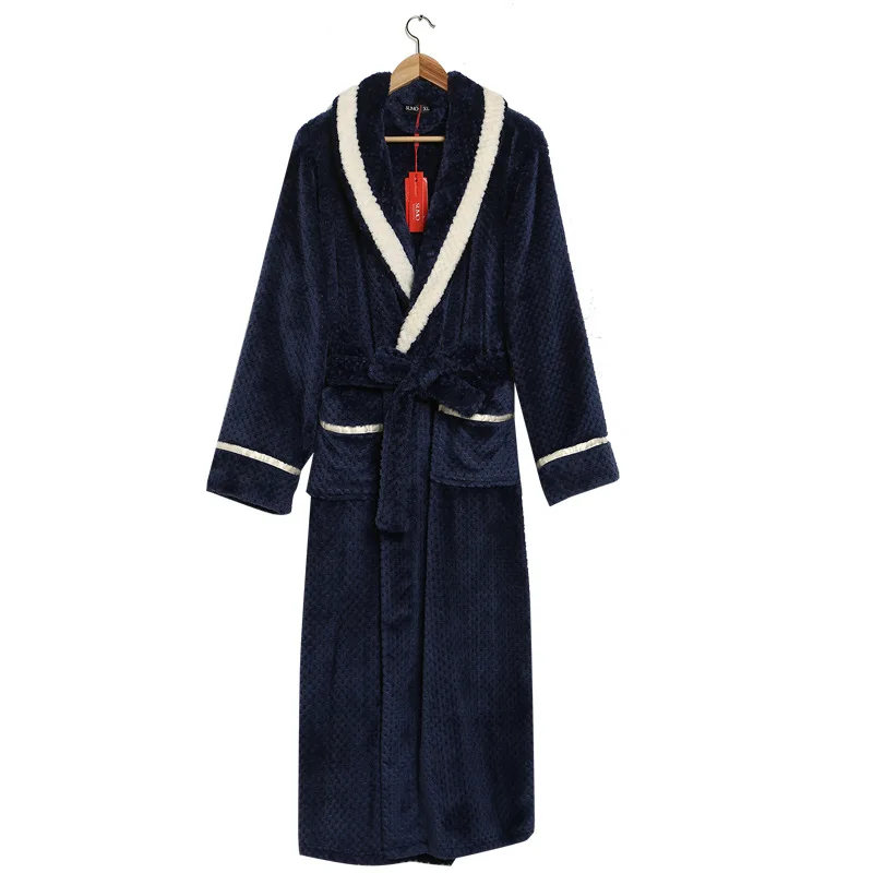 Autumn and Winter Season Home Plush Flannel Soft and Comfortable Couple Pajamas Thick Keep Warm Bathrobe Pajamas