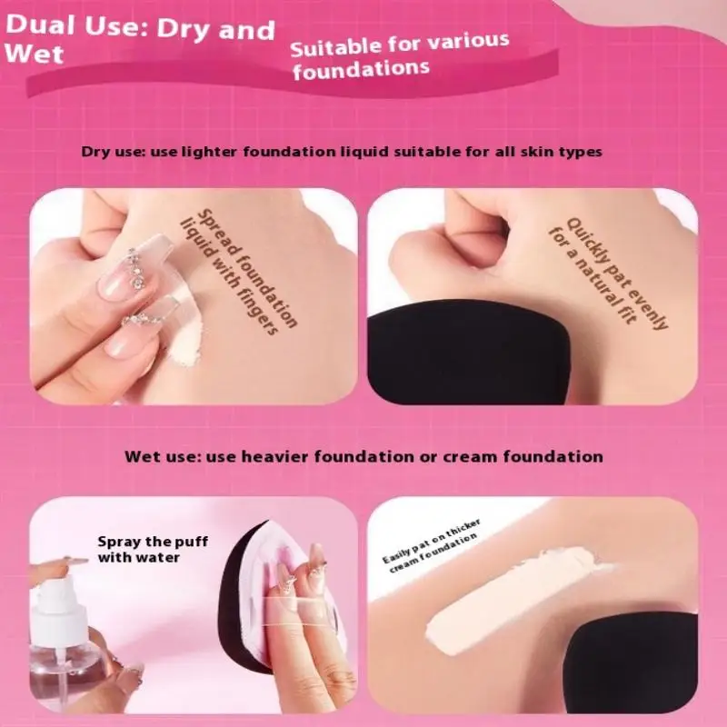 2개/세트 파우더 퍼프 보관함 포함 부드러운 삼각형 에어 쿠션 스펀지 메이크업 퍼프 컴팩트 퍼프 스펀지 뷰티 메이크업 도구 세트