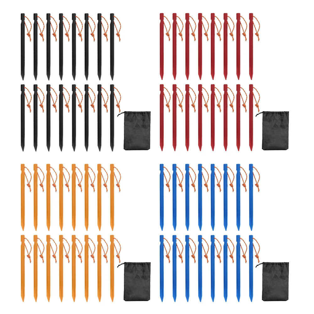 16Pcs Tent Stakes Aluminum Alloy Camping Stakes Metal Tent Spikes Outdoor Tent Nails for Outdoor Camping Canopy