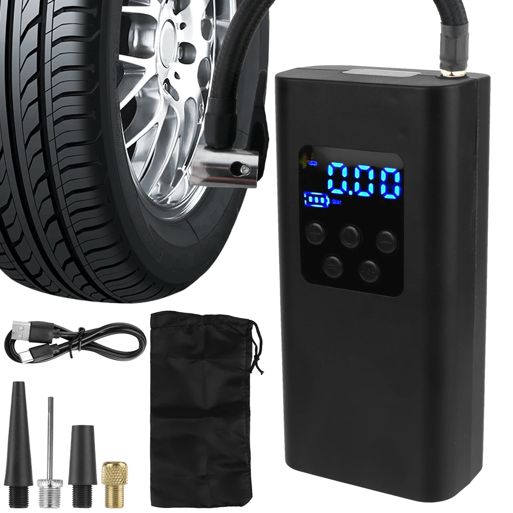 150PSI 50W Tire Air Pump Air Compressor for Car Motorcycle Bicycle Ball Digital Portable Inflator JN8055 LCD Display