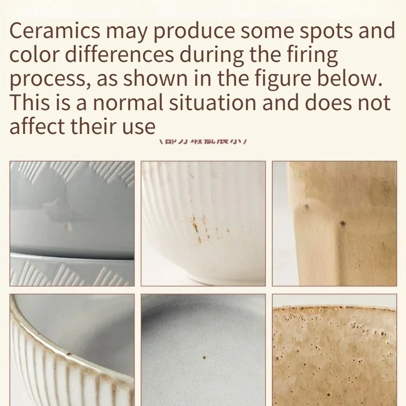 Coarse Pottery Straw Hat Shaped Bowl Large Lamian Noodles Bowl Spotted Pattern Supporting Disinfection High-temperature Heating