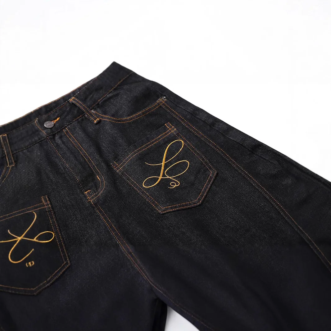 Zomermode Vintage zwarte binnenuit Wear Pocket Machete Cropped Jeans High Street Amerikaanse shorts met wijde pijpen