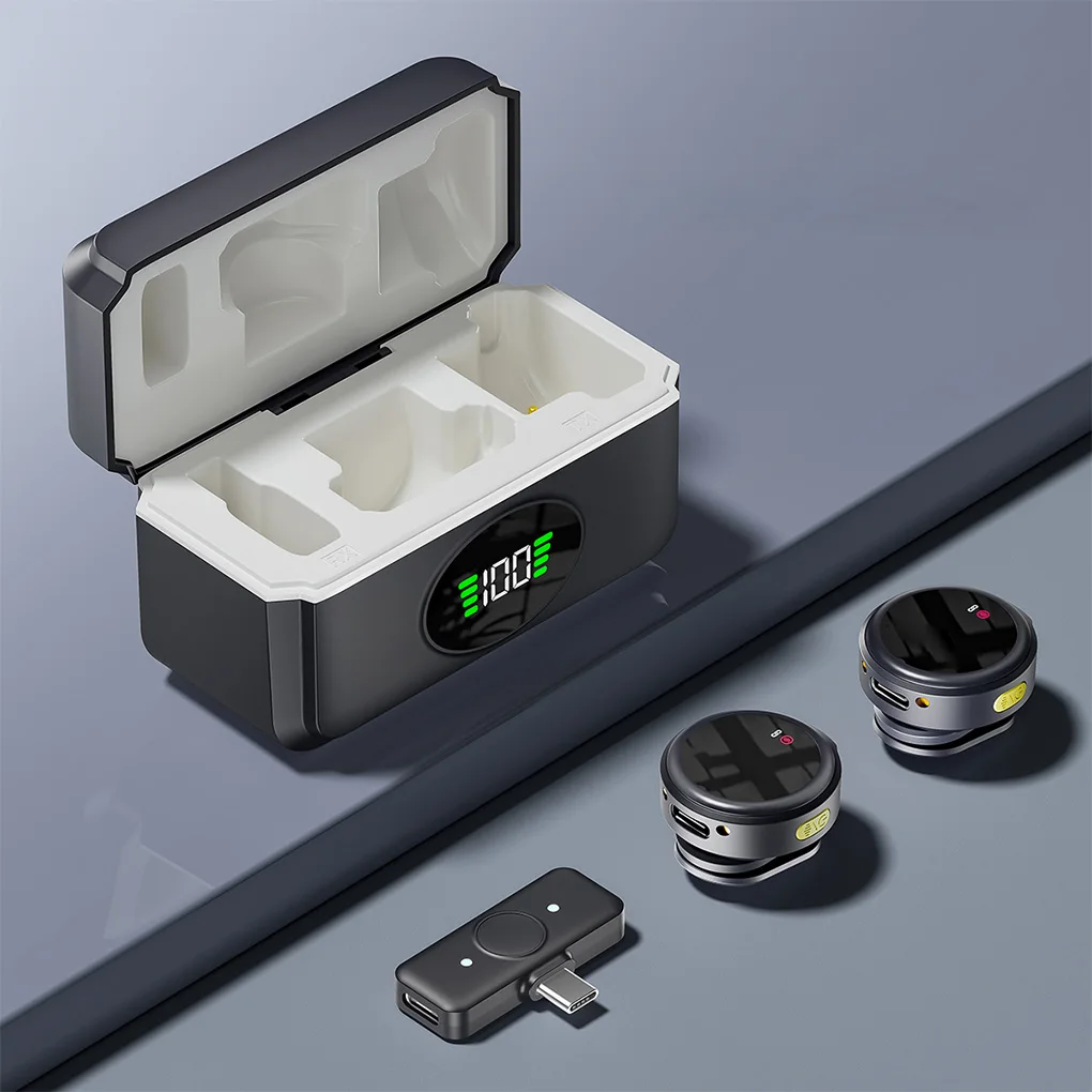 

2.4G Plug and Play Chip Wireless Lavalier Micwith Charging Case lavalier microphone wireless for Iphone Xiaomi Samsung