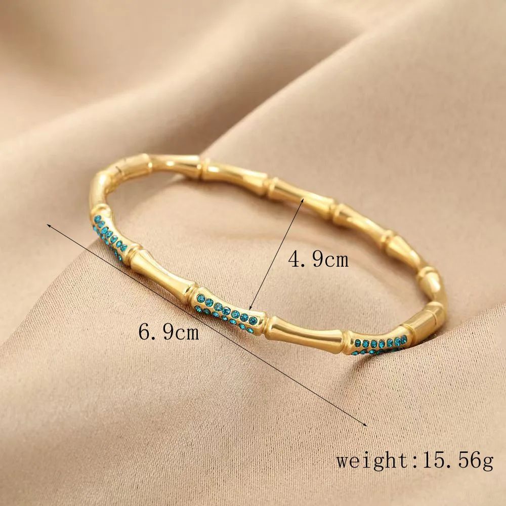 Best-selling New Chinese-style Bamboo Joint Bracelet High-end Niche Versatile Diamond-encrusted Gold-plated Buckle Bangles 2026