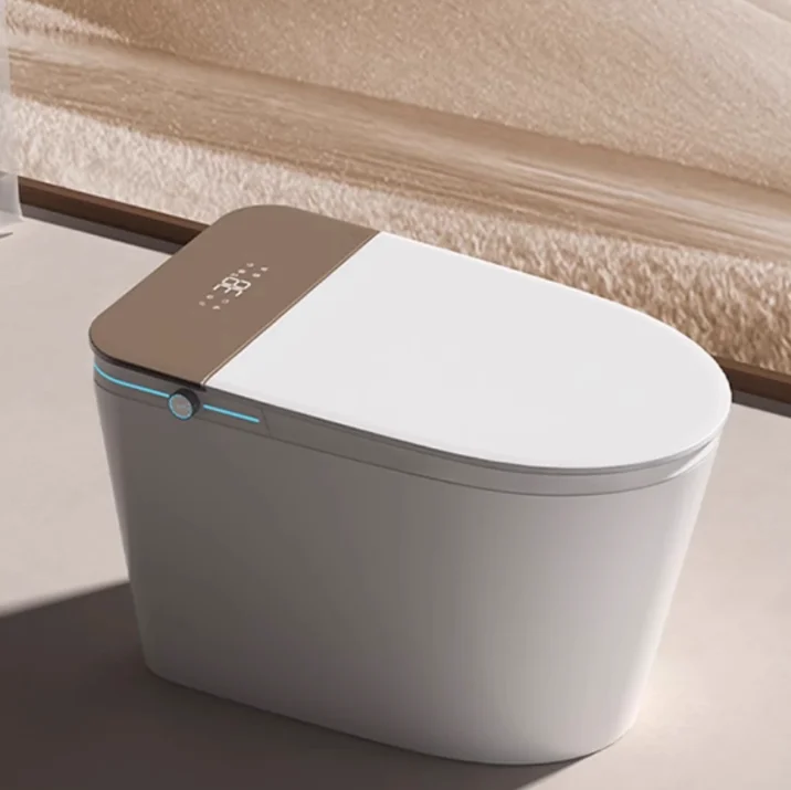 

Smart Toilet Automatic Flip Cover Heated Seat Floor Mounted Hot Double Waterway Water Pressure Restriction S-Trap Drainage