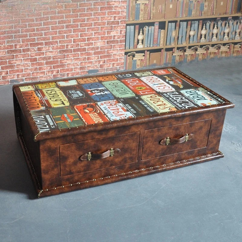 

Book shape coffee table industrial style retro box coffee table coffee shop tea