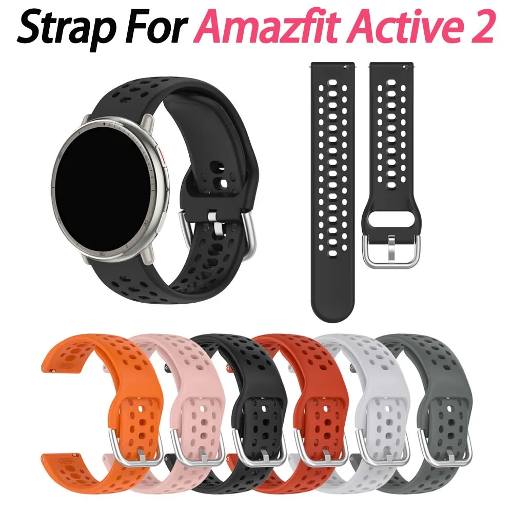 Pulseira de silicone para amazfit active 2 a2437) pulseira de relógio inteligente substituível para amazfit active 2, acessórios para pulseira de reló