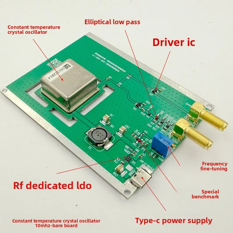10M OCXO board, constant temperature crystal oscillator, 10MHz, good stability, sine wave output, low pass