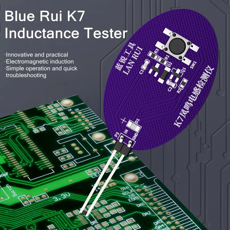 Lanrui K7 Inductance Tester for Mobile Phone Motherboard Repair Electromagnetic Detection Device with Red Light Fault Indicator