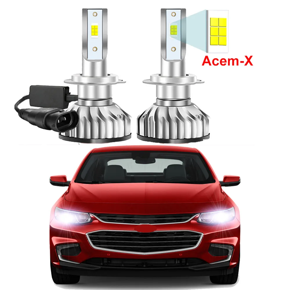 

2Pcs Hi/Lo BeamLED Headlight Bulbs For Chevrolet Malibu 2016 2017 2018 (Fit Original halogen bulbs model only)