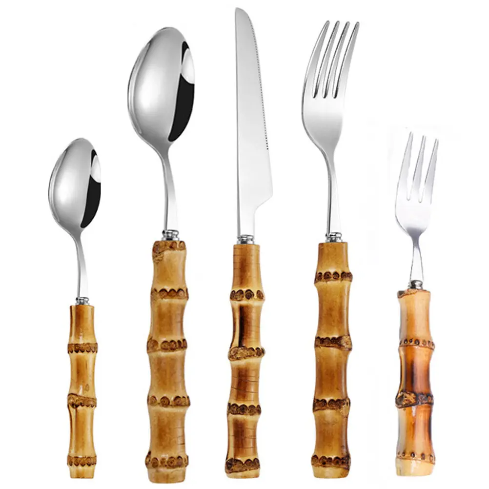 1Set Exquisite 304 Stainless Steel Tableware Set Smooth Edge Skin Friendly Elegant Light Design Grip Comfort Western Flatware view 5