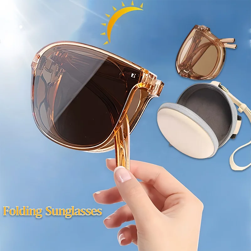 Foldable Sunglasses - Lightweight and Elegant Glasses with Decorative Lenses, Suitable for Travel and Outdoor Sports