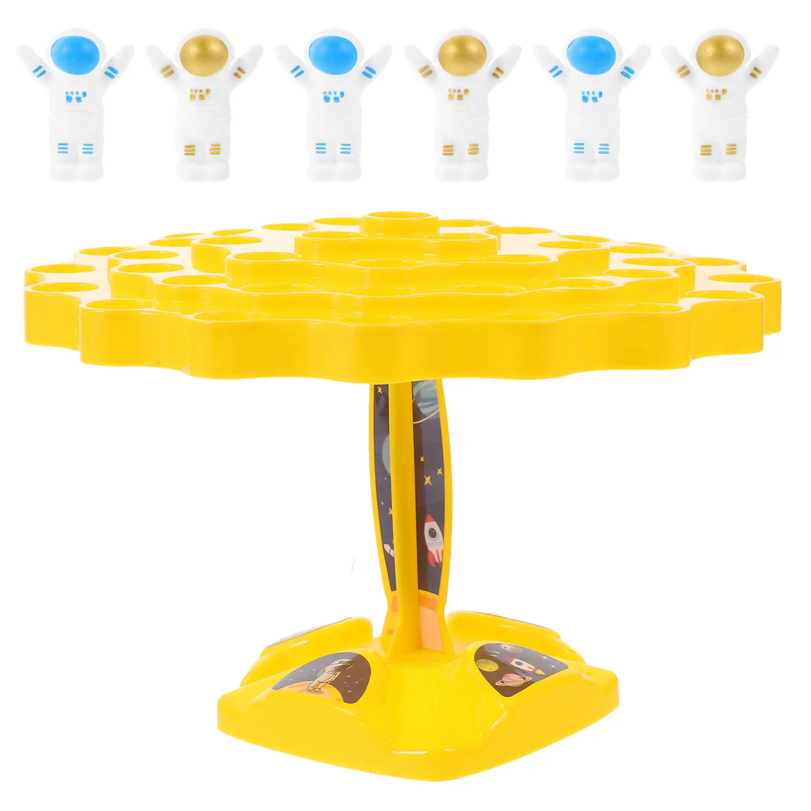 1 Set Balance-Raumfahrer Cartoon-Astronaut Plastikbausteine Pädagogisches Kleinkind-Spielzeug zur Entwicklung Kognitiver Fähigkeiten