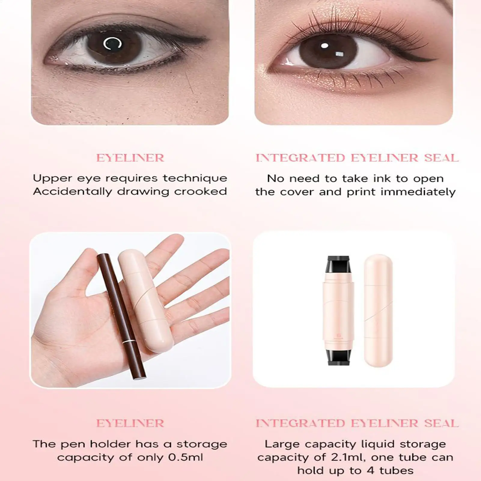 Black Eyeliner Stamp Brown Eyeliner Stencils Pencil Smooth Precise Pen Tool Quick-drying Liquid Eyeliner Gift For Girlfriend view 6