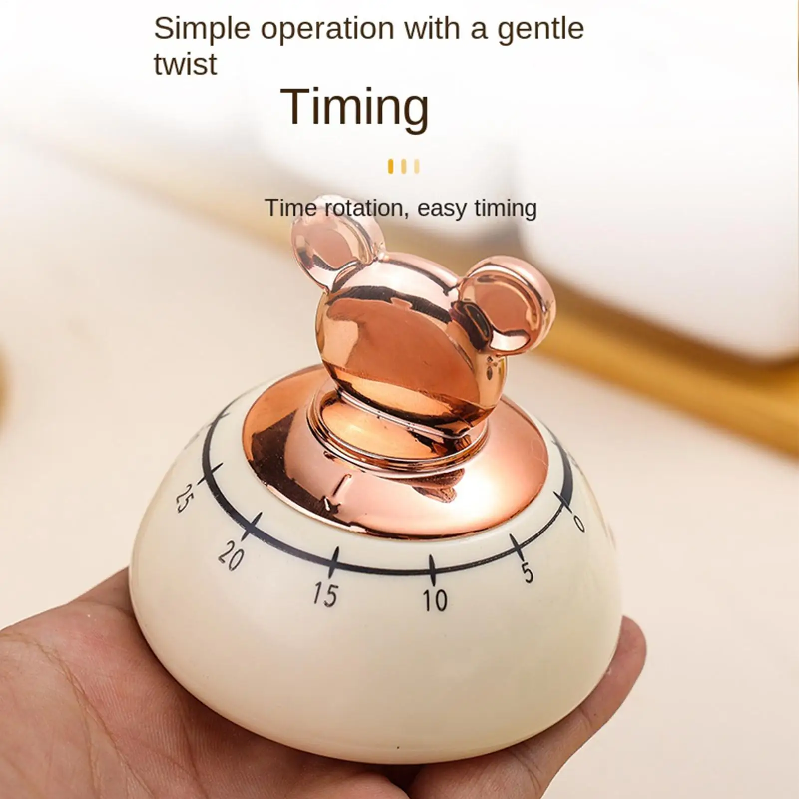 Cartoon Kitchen Timer Cute Bear Strong Magnetic Decorative Manual Cooking Reading Countdown Clock for Home Study School Desk
