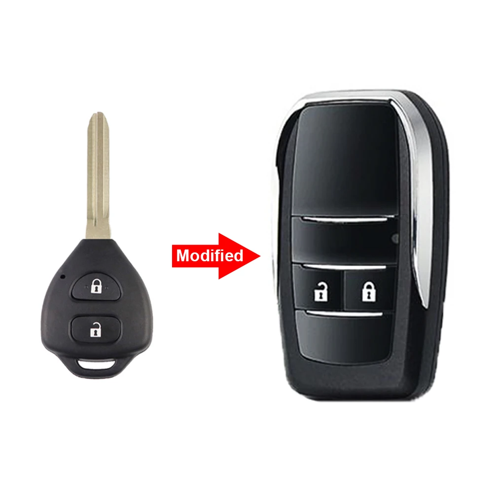 For Toyota Camry Corolla RAV4 Wish Hiac Hilux Fortuner Reiz Crown Avalon Venza Matrix Yaris 4Runner Remote Car Key Shell No logo