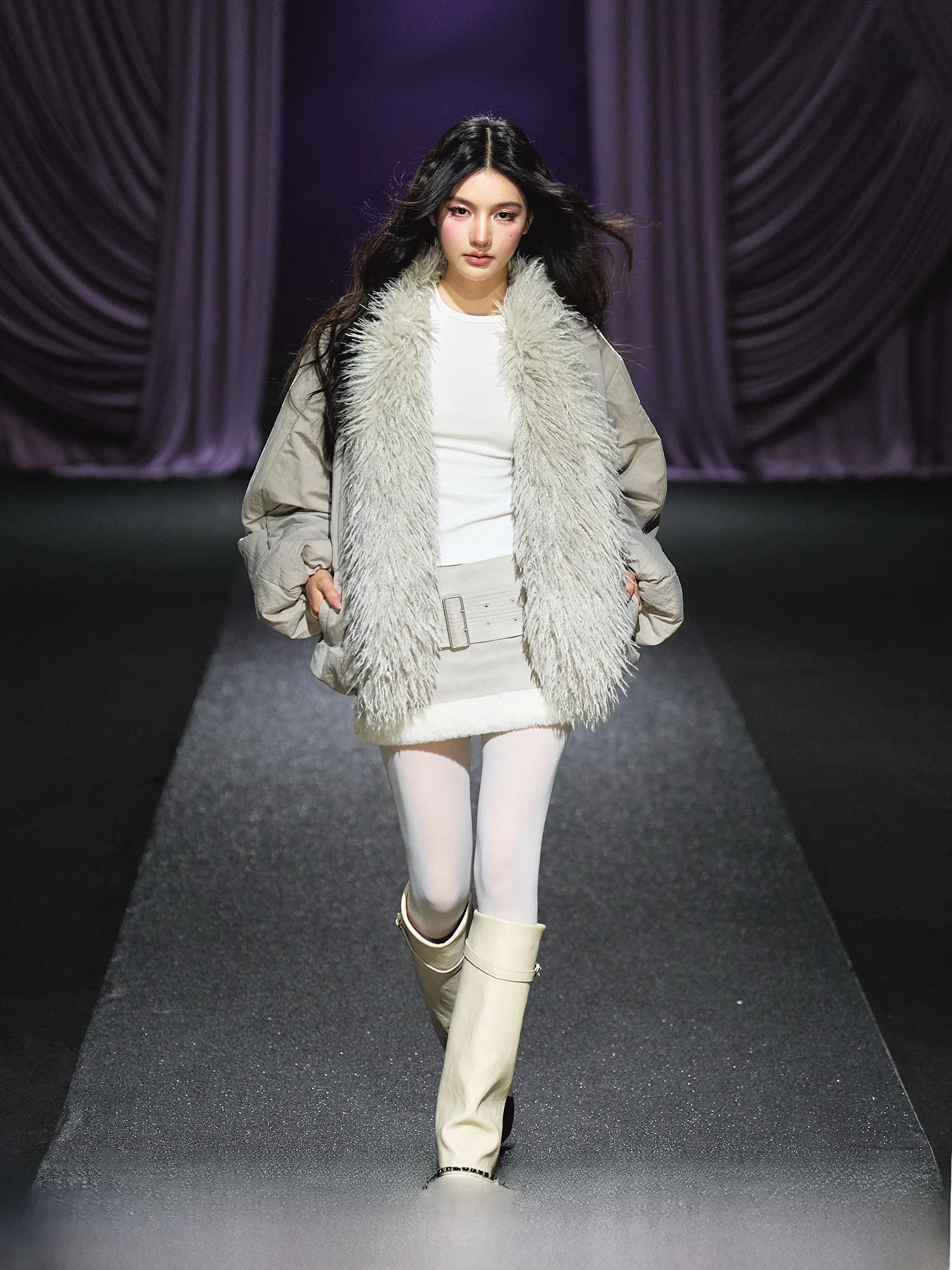 

AGAM Soft Skin-Friendly Thi Warm Cotton Jaet Winter New Sle High-End ape Loose Cotton Coat Korean Version Nylon Fabric