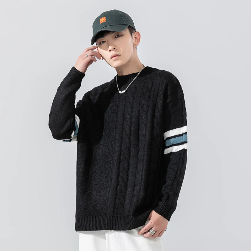 

Autumn and Winter New Men Relaxed Casual Lazy Style Men Atmosphere Warm Sweater Men's Home Wear Round Neck Pajamas