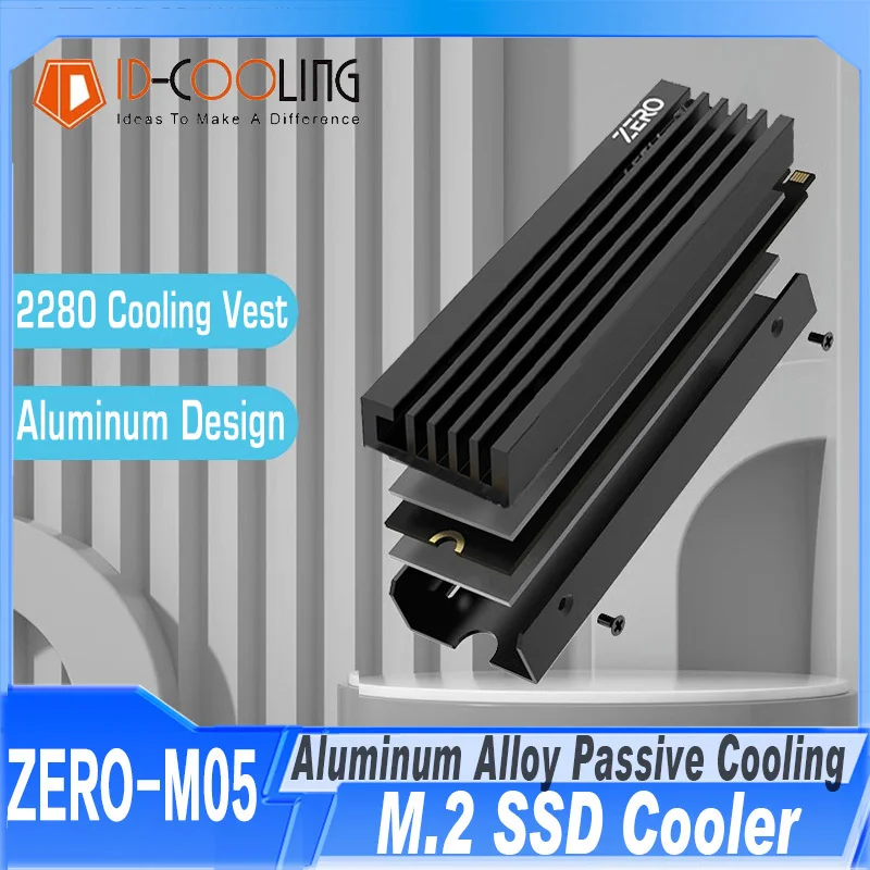 ID REFRIGERAÇÃO-Cooling Vest com almofada térmica, Arrefecimento em liga de alumínio, dissipador de calor, M.2 2280 SSD, ZERO M05, NVME M.2 2280 SSD