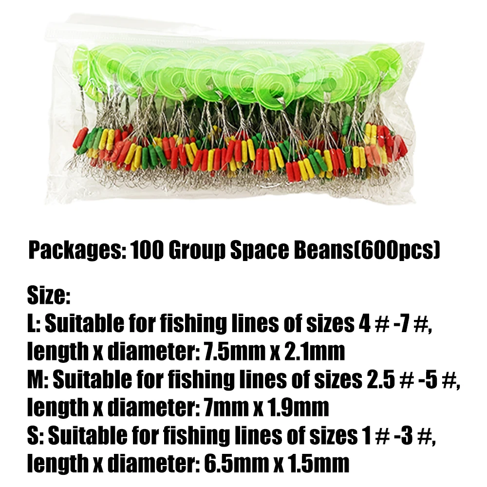 600 Uds 100 grupos espaciales frijoles flotador de pesca accesorios de pesca productos de pesca equipo de pesca pesca de carpa flotador de pesca parada - imagen 4