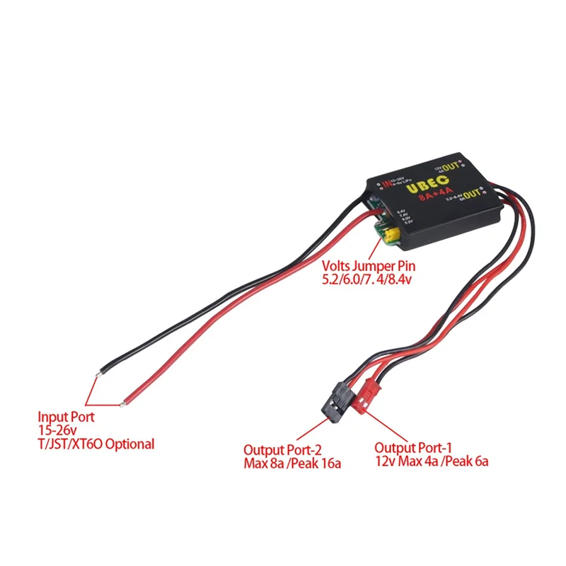 SQPP-2PCS 2S-6S 6-36V UBEC-8A BEC DUAL UBEC 8A /16A 5.2/6.0/7.4V/8.4V For Servo Separate Power Supply RC Car Fixwing Airplane