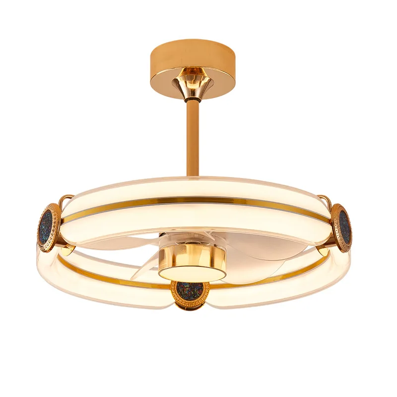 

European modern simple lamp fan integrated ceiling fan lamp household living room dining room bedroom silent intelligent electri