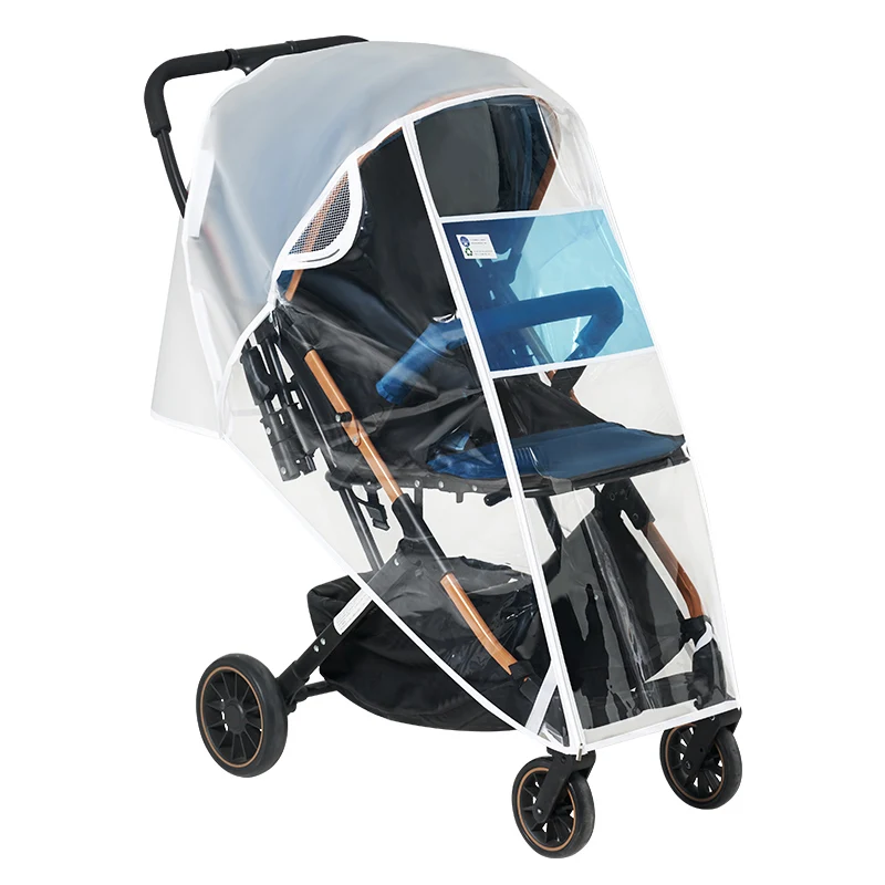 

Universal Baby Stroller Rain Cover with Clear Eye Shield, Double Zipper, Windproof Waterproof Dustproof, Ventilation Windows, Si