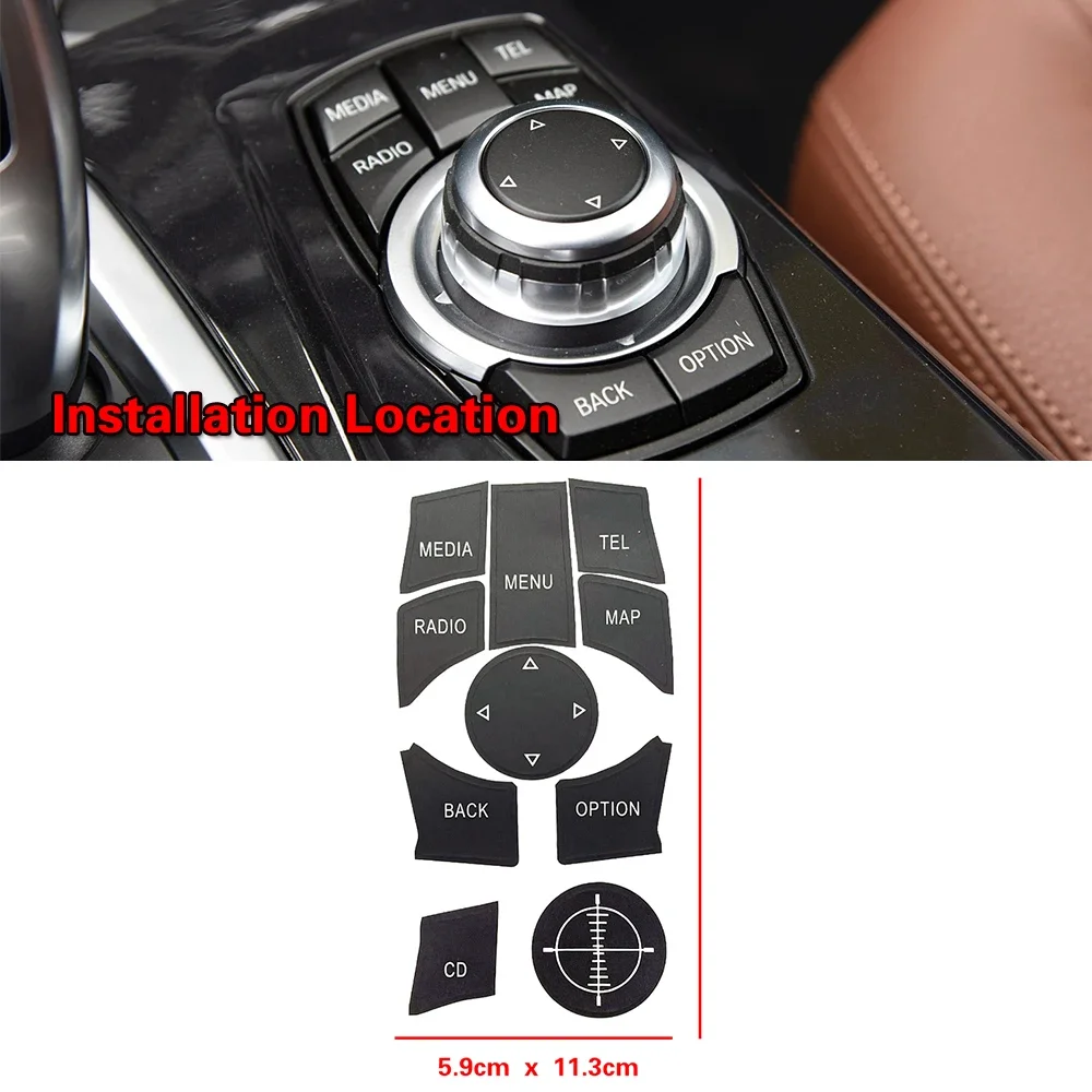 For BMW 5 Series 520 530 535 F10 F18 2010 2016 Car Multimedia Media CD Radio Menu Tel Map Switch Button Repair Kit Sticker Decal