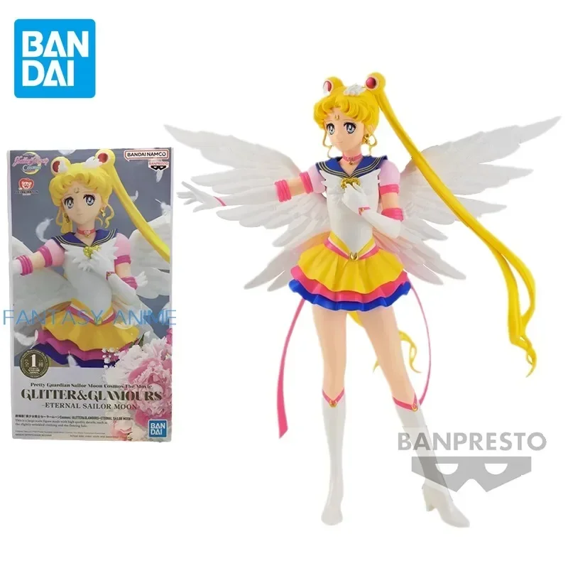 Bandai Original Sailor Moon Anime Figure Shiny Venus Tsukino Usagi GLITTER GLAMOURS Action Figure Model Toys for Kids Gift