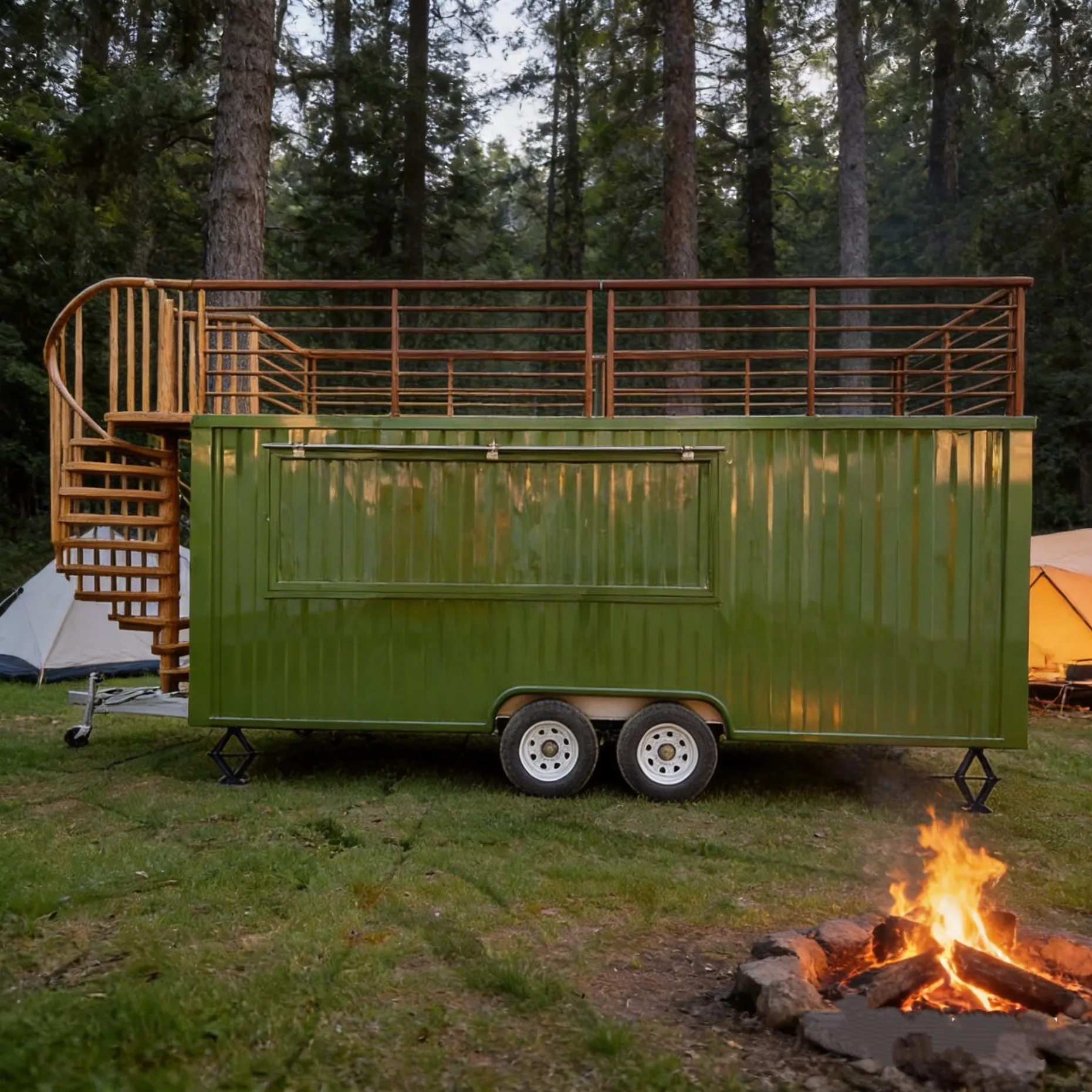 

European Design Outdoor Kitchen Shipping Container Flat Pack Folding Restaurant Fully Equipped Stainless Steel Interior Wall