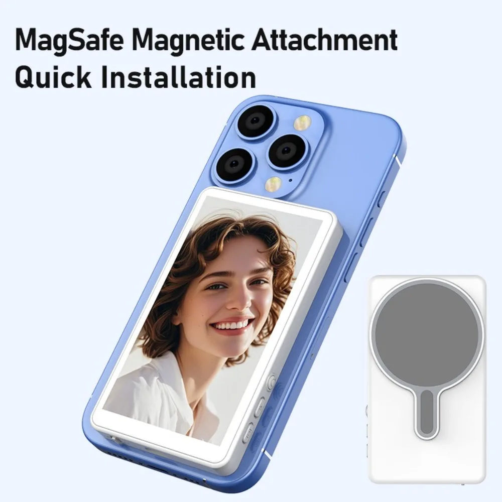 New Magnetic Selfie Display Screen LCD Display Wireless Selfie Monitor 4.02in Big Screen Phone Lens Monitor for Video Recording