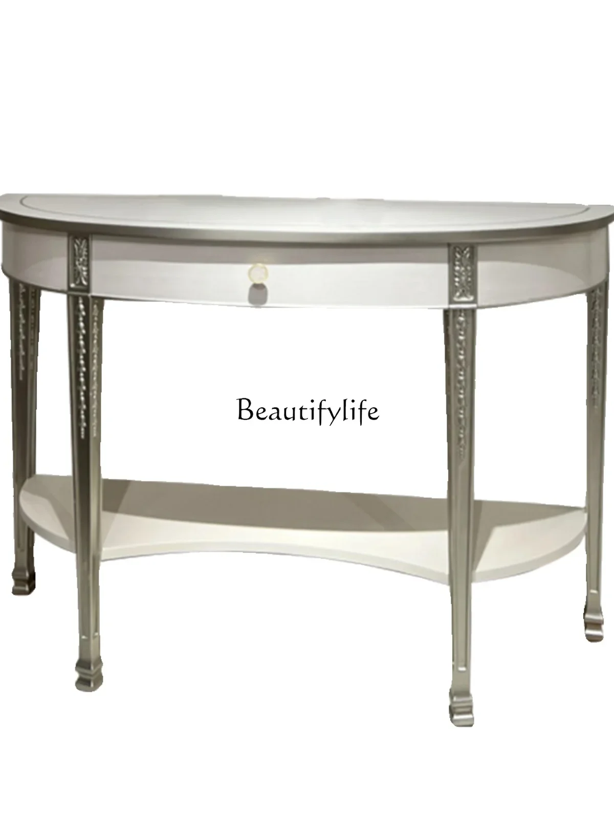 

American Light Luxury Solid Wood Semicircle Console Tables Living Room Decoration Table Large and Small Apartment Home