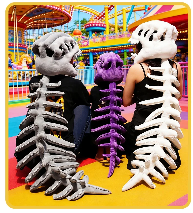 

75/115 cm 75/115CM Realistic Dinosaur Skeleton Costume Set Funny Headgear Cosply Dress up Clothing Plush Toys Creative Gifts