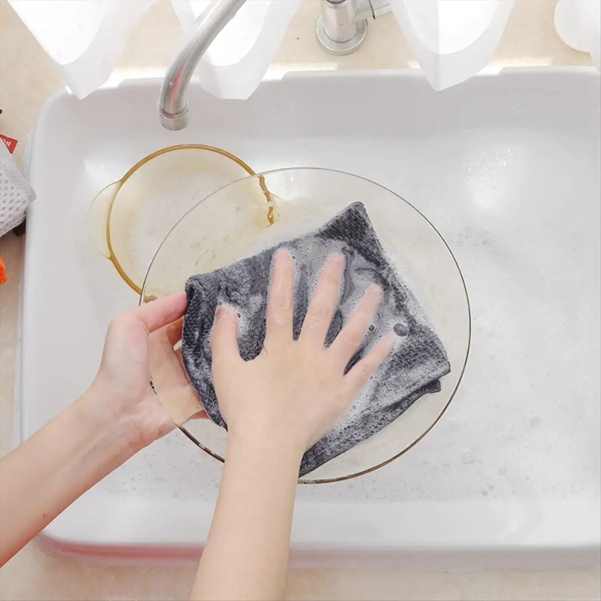 ABZT 100% Cotton Waffle-Weave Kitchen Dish Cloths, Ultra Soft Absorbent Quick Drying Dish Towels Dark Gray