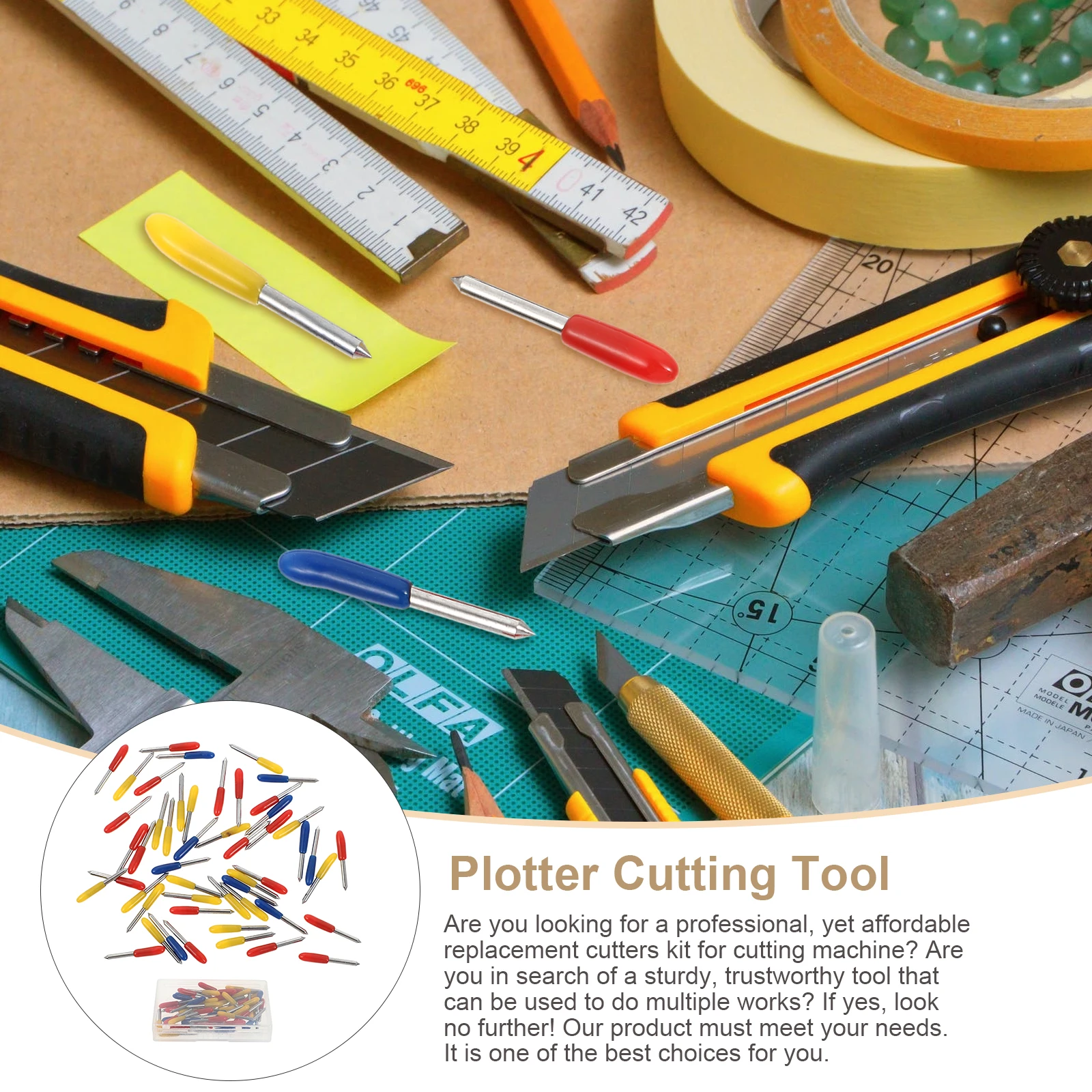 

50 Pcs Lettering Knife Drawing Machine Needle Fabric Cutting Tool Plotter Cutters Tungsten Steel Engraving
