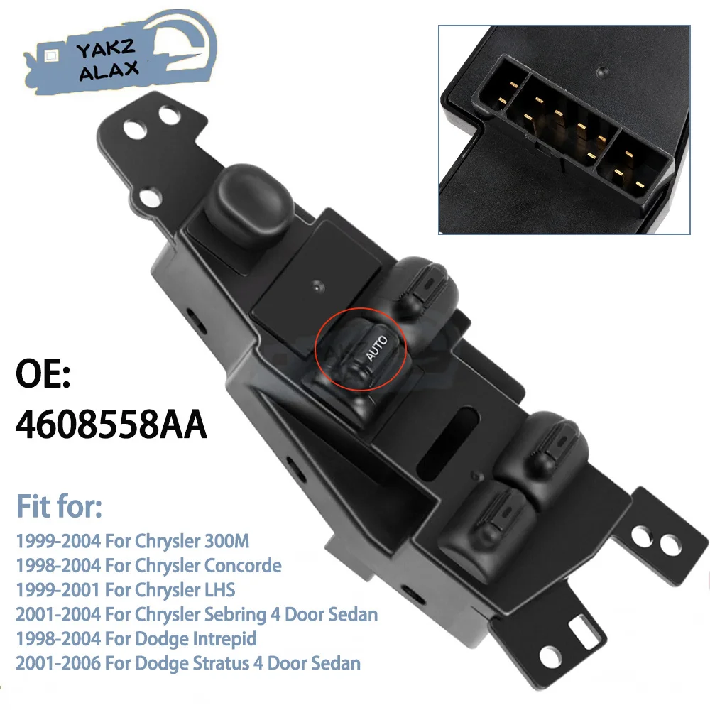 Interruptor de Control de ventana 4608558AA para Dodge Stratus Intrepid Chrysler Sebring, botón elevador de vidrio delantero izquierdo, piezas de automóvil de 11 pines