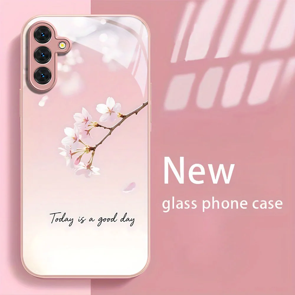 Lotusblumen Glas-Handyhülle für Samsung S26 Ultra S25 S24 S23 Plus A57 5G A56 A55 A54 A53 A37 A36 A17 A26 A25 A24 Schutzhüllen