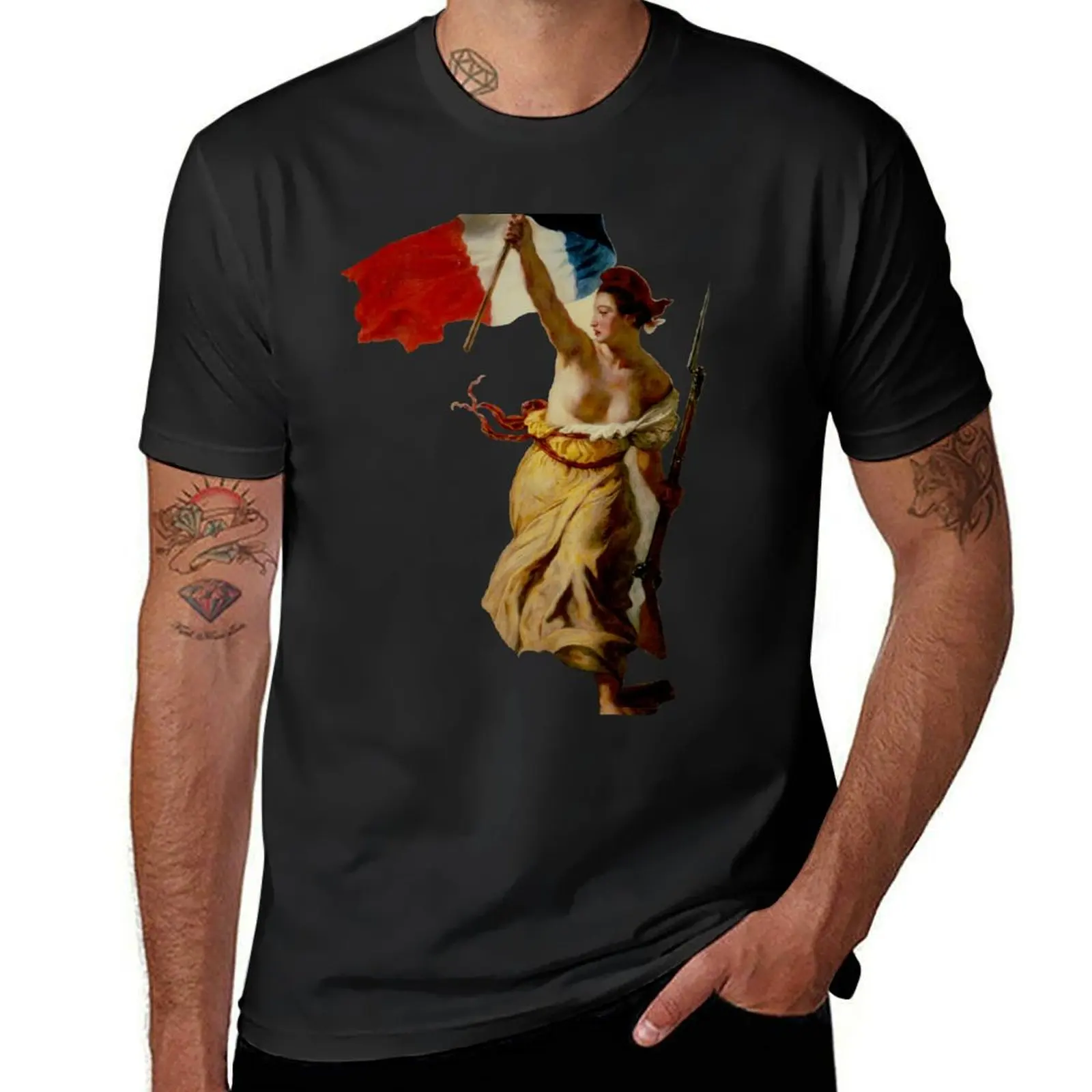 La Liberté guidant le peuple – Liberty Leading the People – Eugène Delacroix T-Shirt boys whites mens clothes