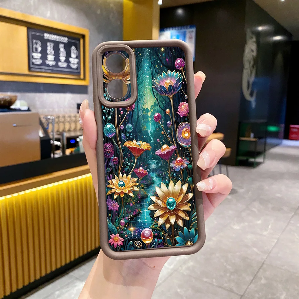 for OPPO A60 A18 A38 A17 A16 A57 A77 4G A59 A98 A78 A58 5G Colorful Flower Full Protective Case Anti Drop Cover