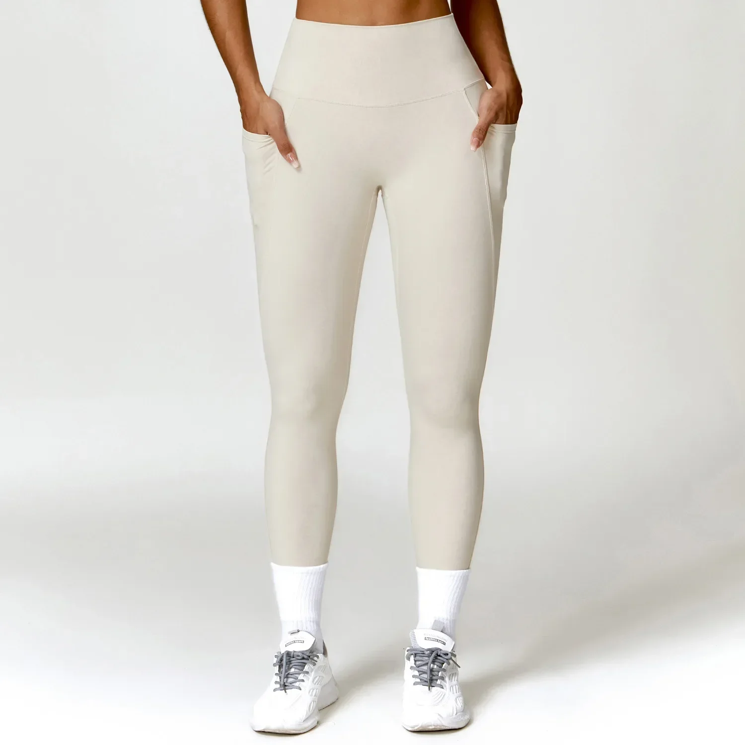 Pantalones de Yoga con bolsillo para mujer, mallas deportivas sin costuras de cintura alta con realce, mallas de entrenamiento para Fitness, ropa de gimnasio, novedad de 2023