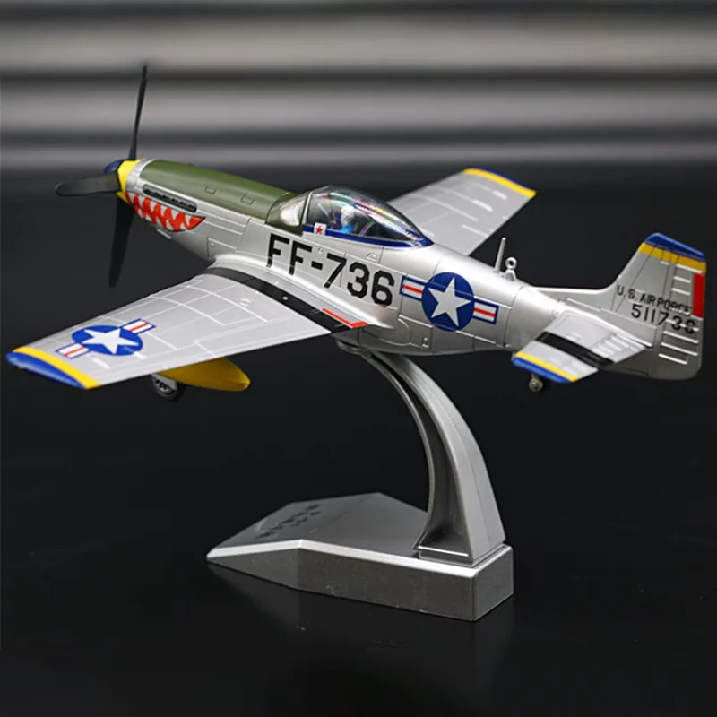 1:48 Scale P51 Mustang Fighter Aircraft Model Diecast Alloy Static Display Classics Souvenir Collection Ornaments Toys Gifts