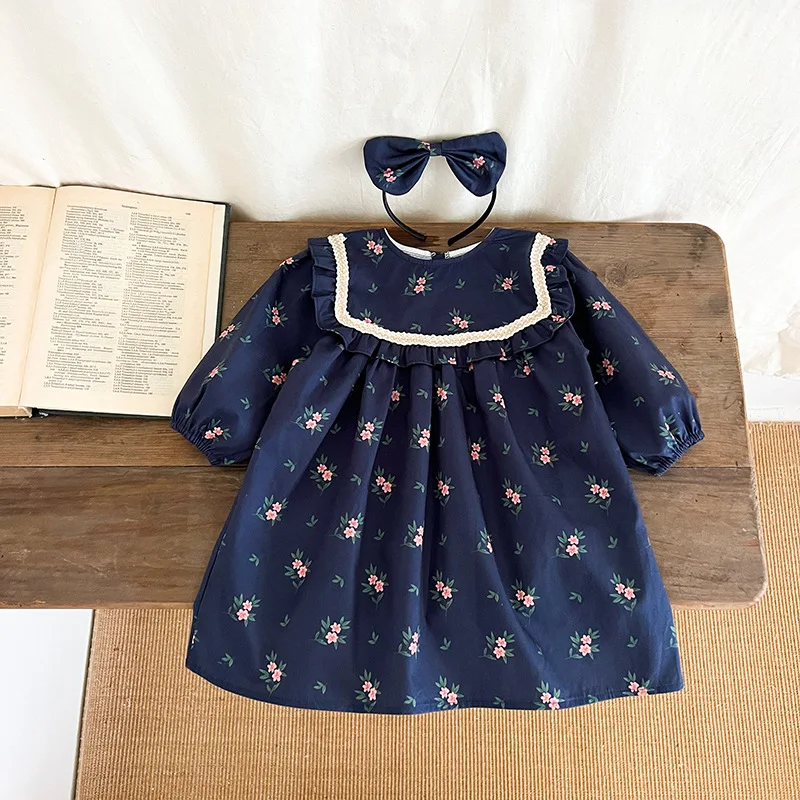 Spring and Autumn 2025 Girls Sweet Princess Dress Autumn Children's Dress Baby Clothes Female Treasure New Long Sleeve Skirt