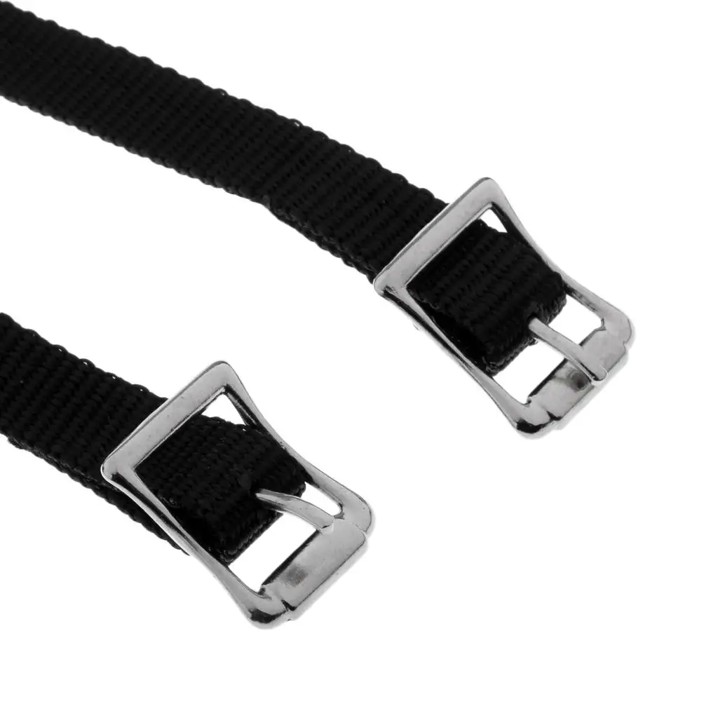 2 Piece Equestrian Horse Riding English Spur Straps with Silver Buckles - 45cm Length