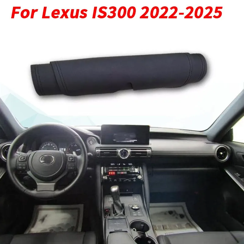 

Black Leather Dashboard Dash Dashmat Mat Carpet pad For Lexus IS300 2022-2025
