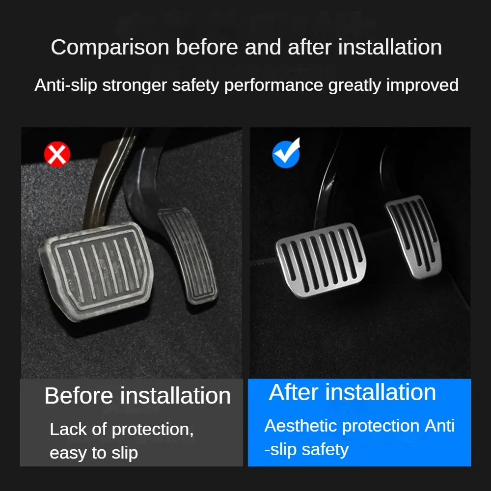 Stainless Steel Pedal Cover for Tesla Model 3 Model Y 2017-2025 Accelerator Brake Foot Rest Pedal Pads Non Slip Car Accessories view 6