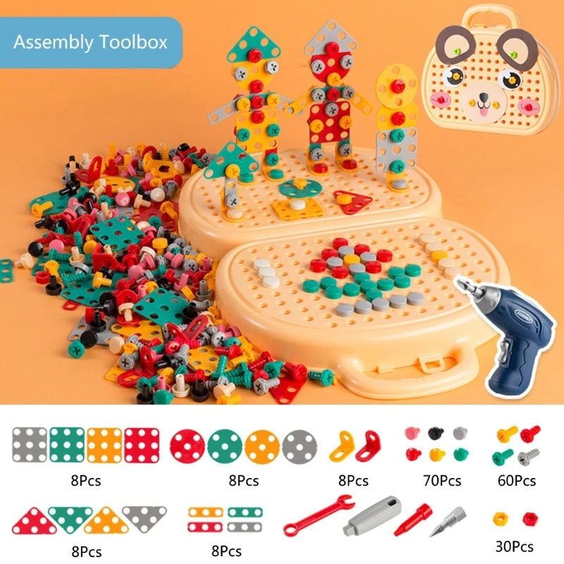 Children for Creative Tool Set 3-D 2D Screw Nut Puzzle Board Game Teaser T