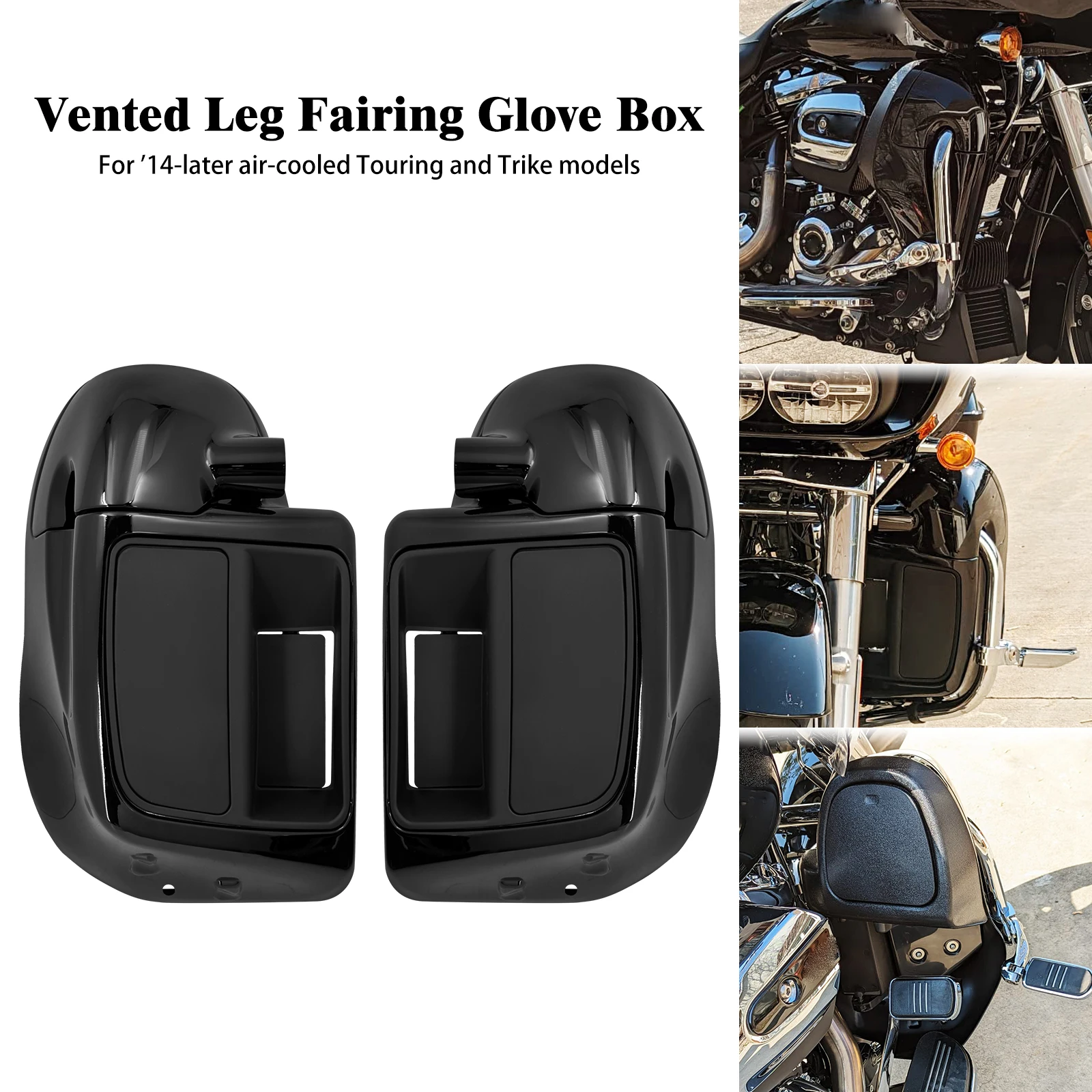 

Motorcycle Lower Vented Leg Fairings Cap Glove Box For Harley Touring Road King Street Electra Glide Ultra 2014-2021 2022 2023