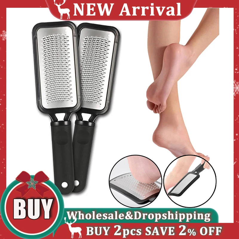 Foot File Callus Remover Stainless Steel Heel Exfoliating Hard Dead Skin Calluses Scraper Brushes DIY Resuable Pedicure Tools